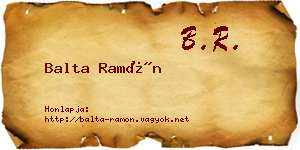 Balta Ramón névjegykártya